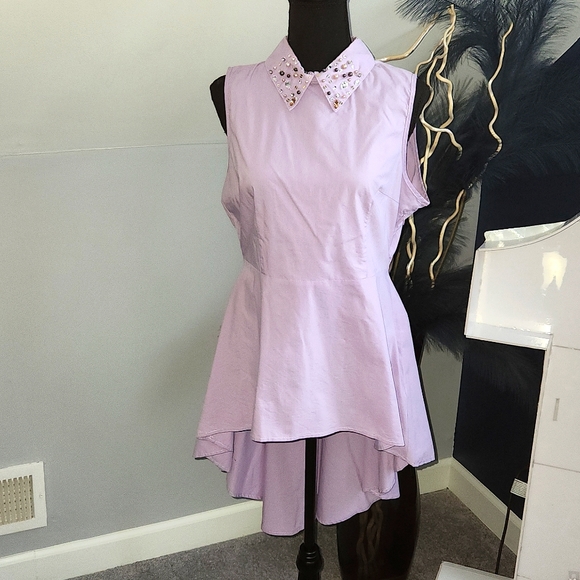 Lavender Peplum High low 💜 top - Picture 1 of 8